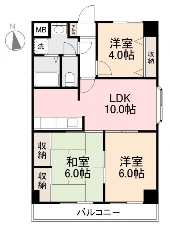 ハイクレスト高松(3LDK/11階)の間取り写真