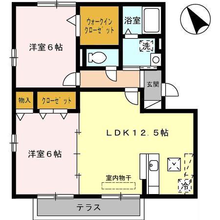 サニーコート(2LDK/1階)の間取り写真