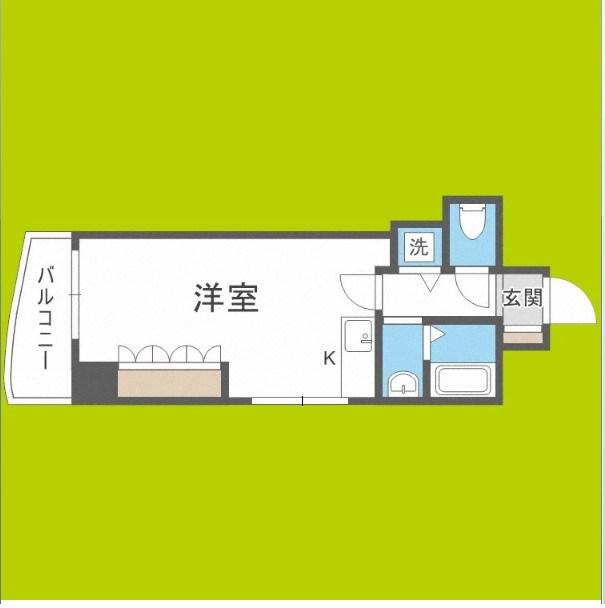 グランテール(1K/5階)の間取り写真