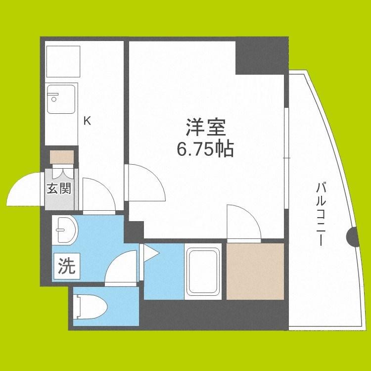 LUXE難波ウエスト(1K/9階)の間取り写真