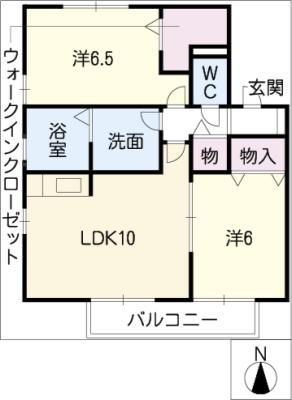 ネオセンチュリー(2LDK/2階)の間取り写真