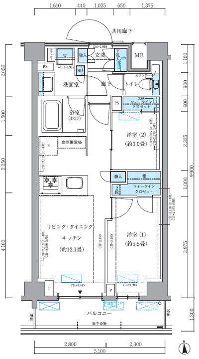 パークアクシス品川シーサイド(2LDK/3階)の間取り写真