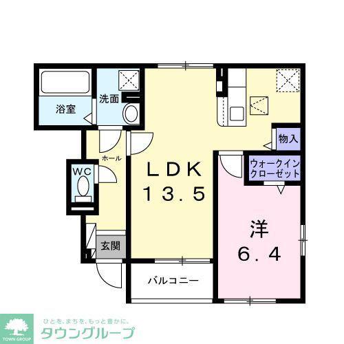 ガーデンハウスH II(1LDK/1階)の間取り写真