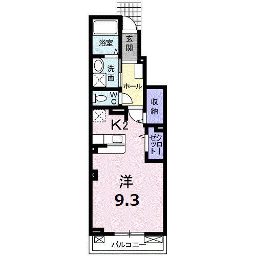 GREEN COURT A(1K/1階)の間取り写真