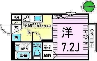 グランシェルモトスミ(1K/2階)の間取り写真