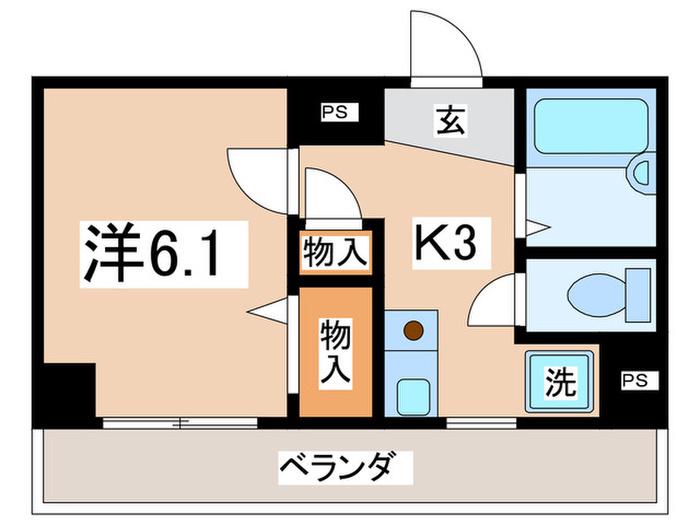 アルテーヌ新横浜(1K/7階)の間取り写真