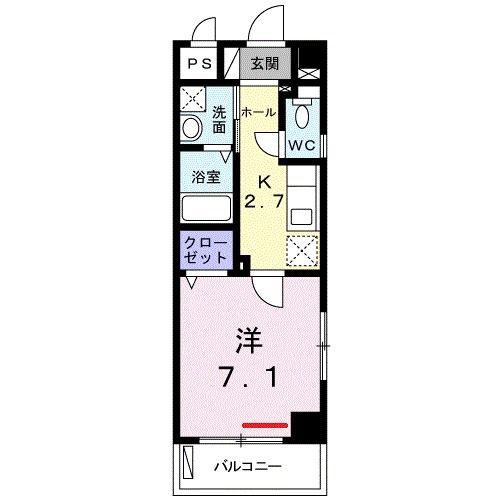 マンション嘉利吉 II(1K/3階)の間取り写真