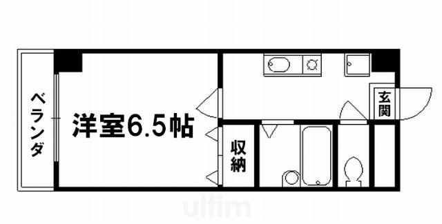 オークセブン(1K/6階)の間取り写真