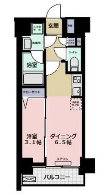 YIELD 王子神谷(1DK/1階)の間取り写真