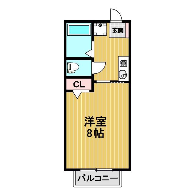 ワンルームS-1(1K/1階)の間取り写真