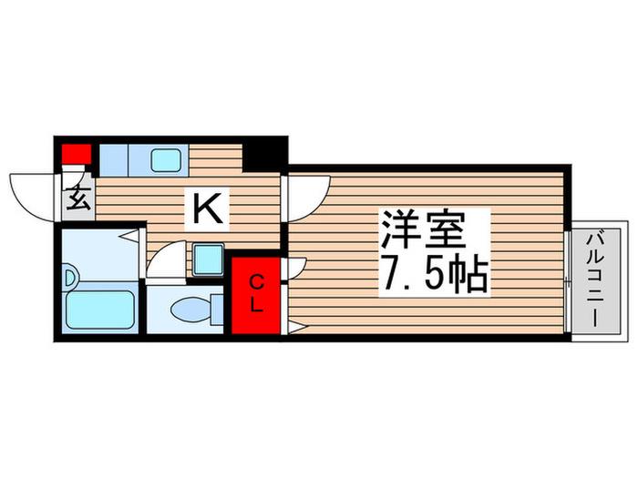 万精ハイツ(1K/1階)の間取り写真