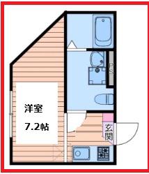 町屋プライムコート(ワンルーム/1階)の間取り写真