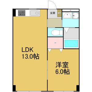 コーポワシノI(1LDK/1階)の間取り写真