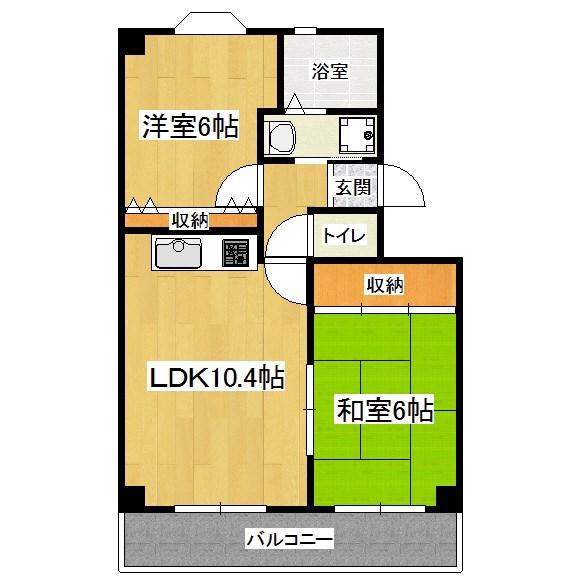 K-FLAT MORE(2LDK/3階)の間取り写真