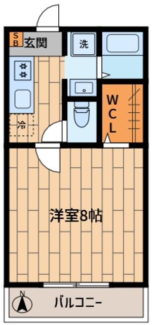 グリーンTAMAGAWA(1K/1階)の間取り写真