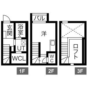 ALAISE高畑(ワンルーム/1階)の間取り写真