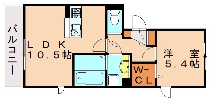 リアン ド ファミーユ穴生(1LDK/3階)の間取り写真