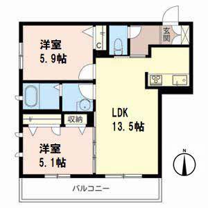 ラ・フェスタ(2LDK/3階)の間取り写真