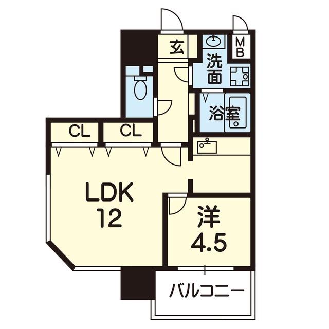 ライズ九品寺II(1LDK/3階)の間取り写真