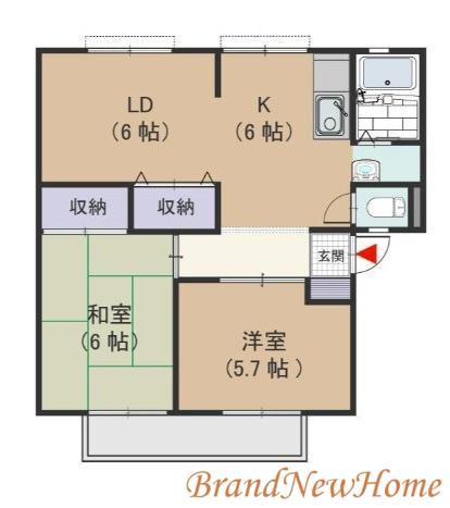 サニーコートシラサギ(2LDK/2階)の間取り写真