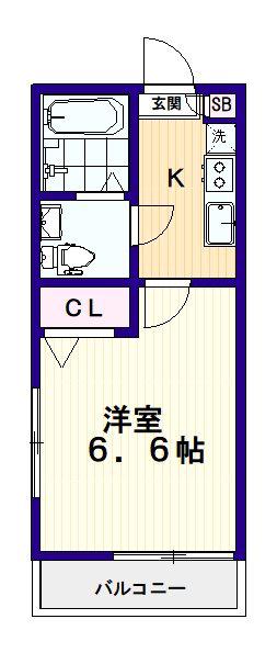 VILLA CHARMANT(1K/2階)の間取り写真