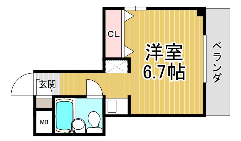 菊池ビル(1K/3階)の間取り写真