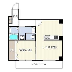 ラ・ティーダ上桂(1LDK/5階)の間取り写真