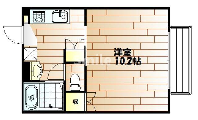 バウエルエスポワール(1K/1階)の間取り写真