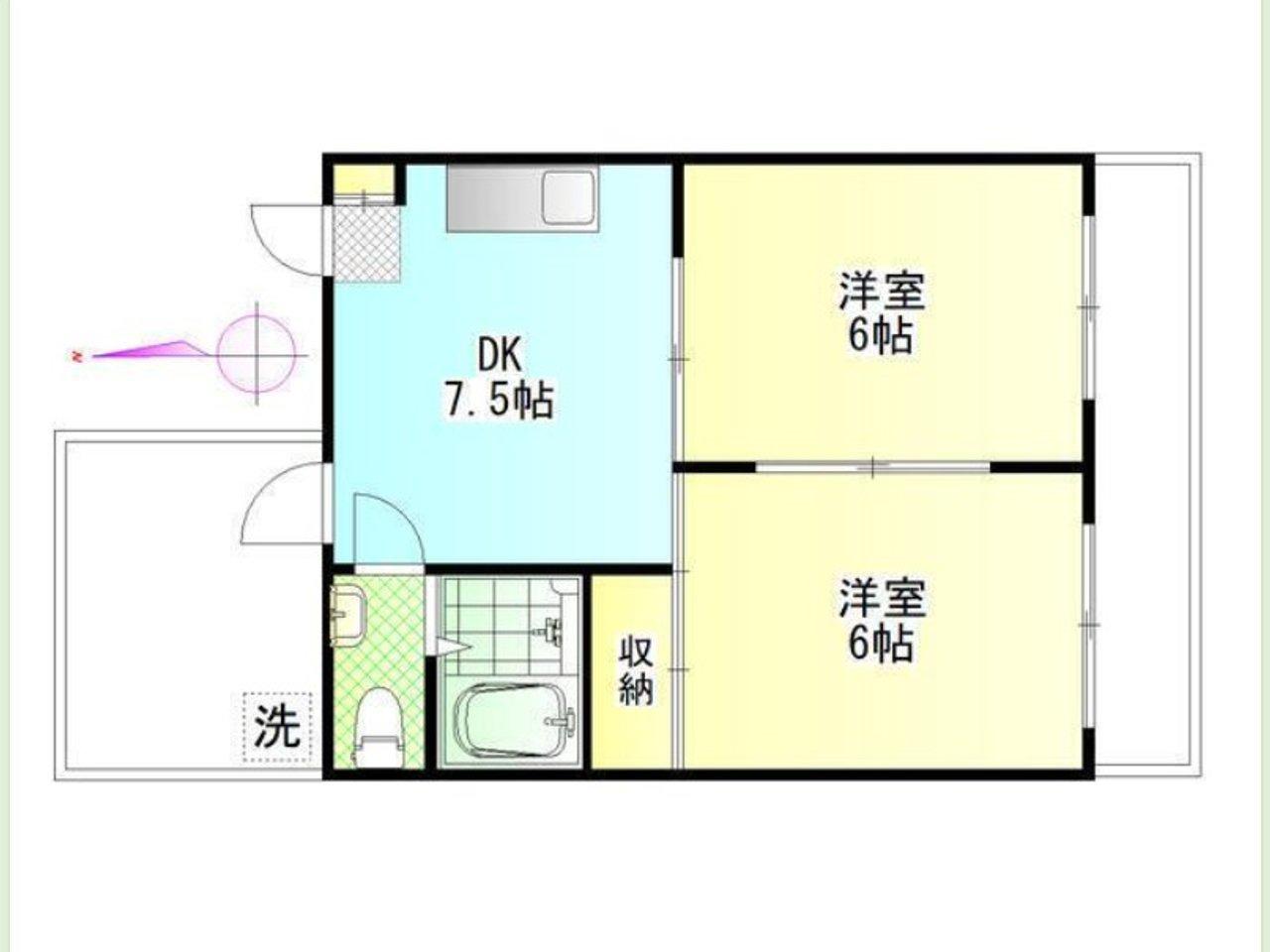 フォンテーヌ中野(2DK/3階)の間取り写真