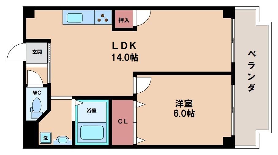 ハイツグランドール(1LDK/2階)の間取り写真
