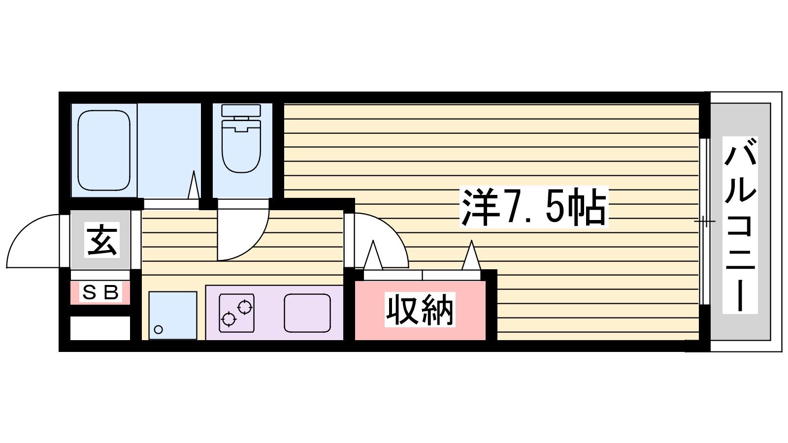 FANCY COCO L ATE(1K/1階)の間取り写真