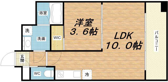 プレジオ弁天町EURO(1LDK/6階)の間取り写真