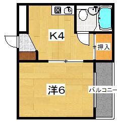 リバーサイド橋本(1K/2階)の間取り写真