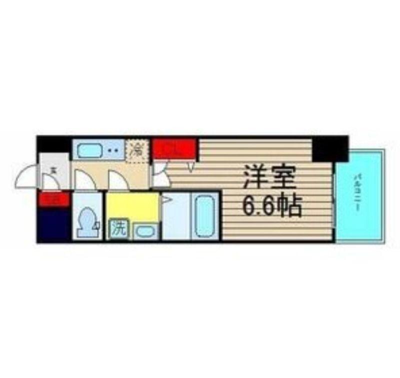 レジュールアッシュTAISHO LEGANT(1K/12階)の間取り写真