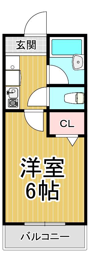コンフォート甲子園(1K/2階)の間取り写真