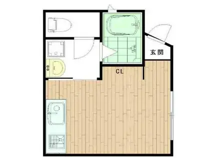 サウスヒルズII(ワンルーム/1階)の間取り写真