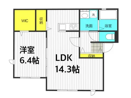 エトワールNS(1LDK/2階)の間取り写真