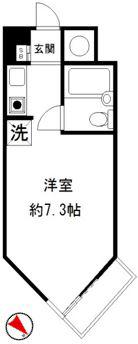 コスモシティ市ヶ谷(ワンルーム/3階)の間取り写真