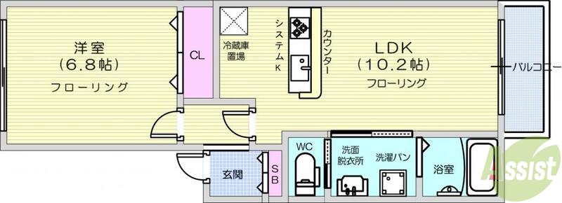 ハイツフォレスティ(1LDK/1階)の間取り写真