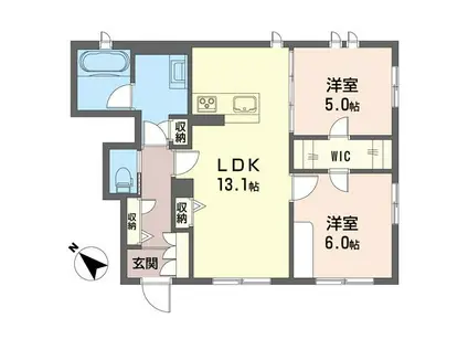 ディーブリーズ(2LDK/1階)の間取り写真