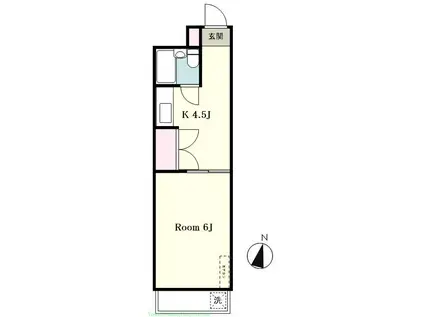 栗山コーポ(1K/1階)の間取り写真