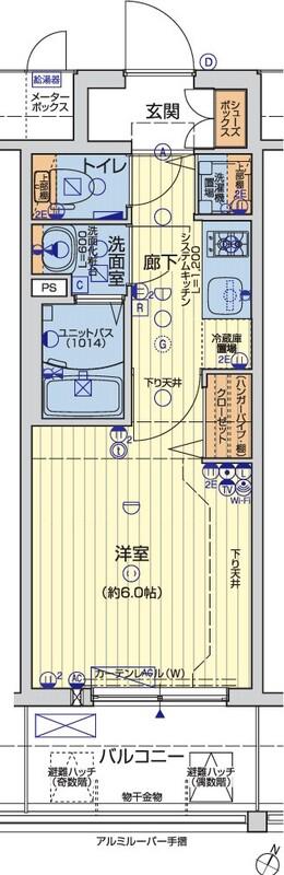 レオンコンフォート阿波座西(1K/5階)の間取り写真
