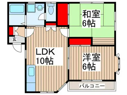 ドミール21(2LDK/2階)の間取り写真