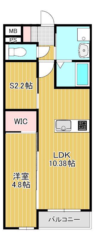 LIFEFIELD小郡II(1SLDK/2階)の間取り写真
