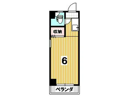 叡山電鉄叡山本線 元田中駅 徒歩6分 3階建 築39年(1K/3階)の間取り写真