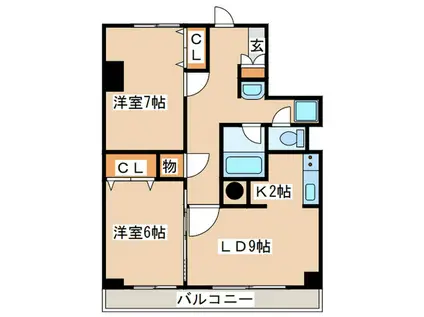 地下鉄南北線 平岸駅(札幌市営) 徒歩2分 3階建 築31年(2LDK/3階)の間取り写真