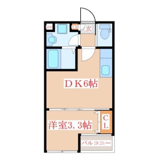 RISING 1ST(1DK/1階)の間取り写真