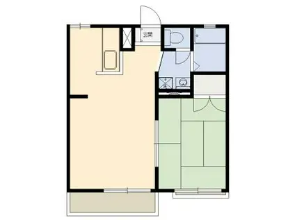 ラフォーレC棟(1LDK/1階)の間取り写真