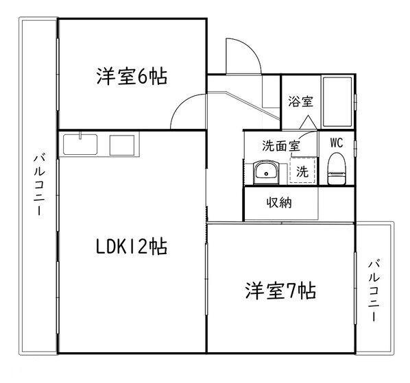 GLANZ(2LDK/3階)の間取り写真