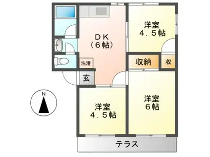 メゾン大国(3DK/1階)の間取り写真